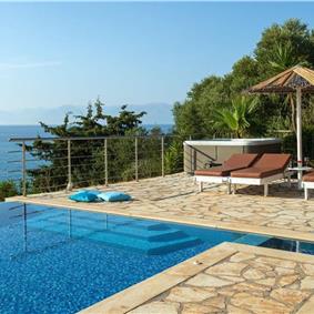 7 bedroom seafront luxury villa with pool & jacuzzi, near Acharavi, sleeps 14-15